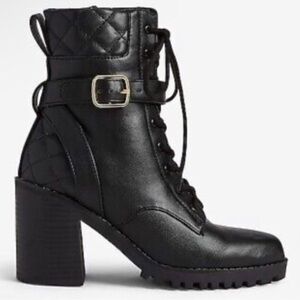 Express Black Quilted combat style Ankle Boots NEW size 8